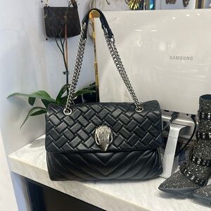 KURT GEIGER LONDON Kensington Quilted XXL Shoulder Bag - Black Leather